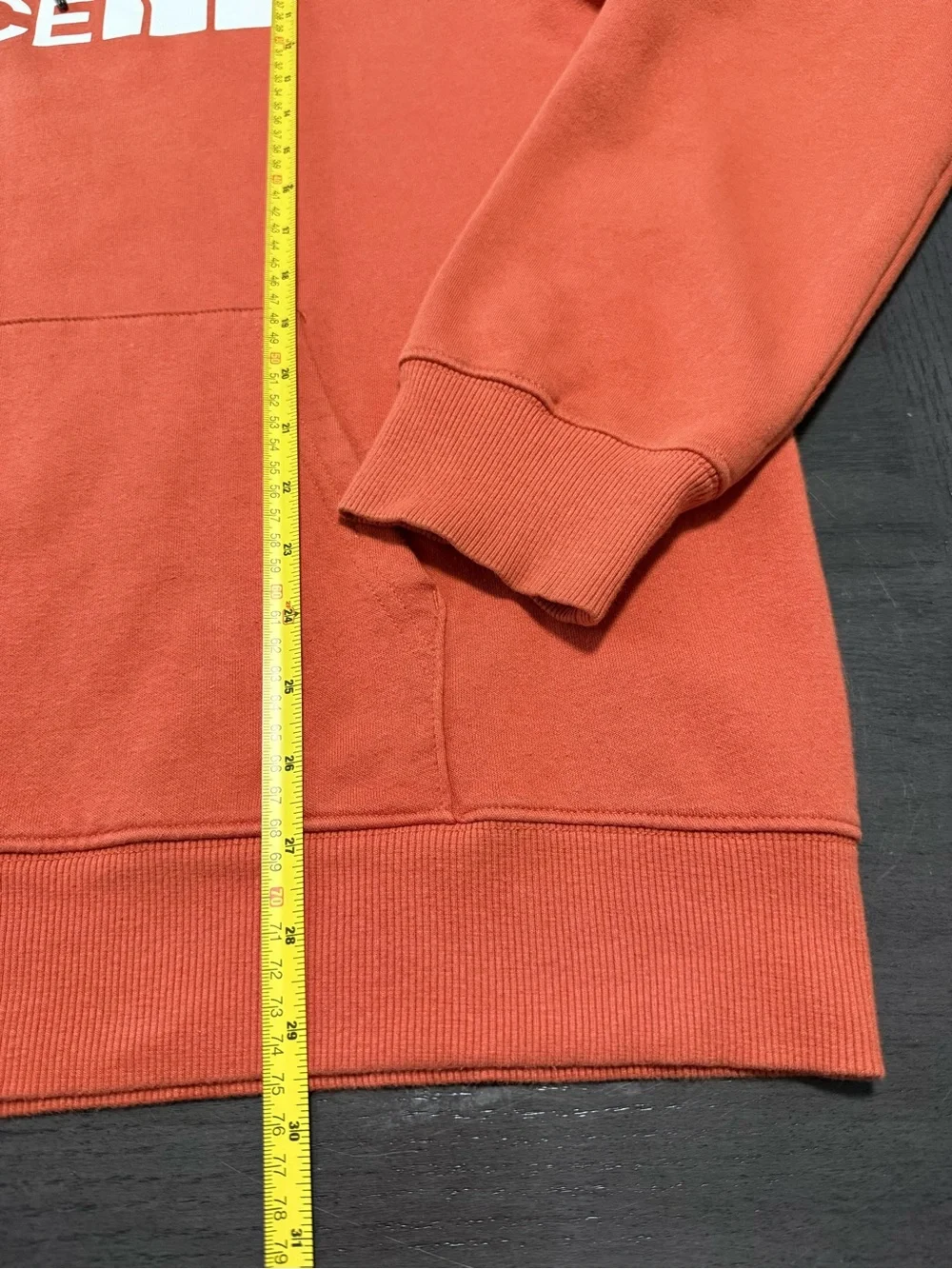 The North Face Men’s XL Hoodie Rust Orange Logo Pullover Sweatshirt